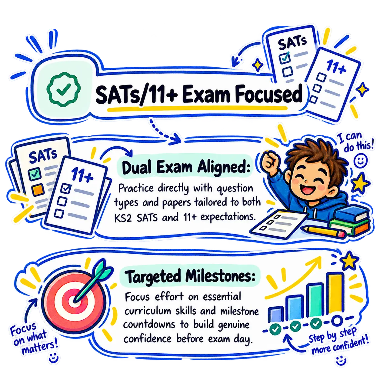 UK Key Stage 2 SATs and 11+ Exam Focused