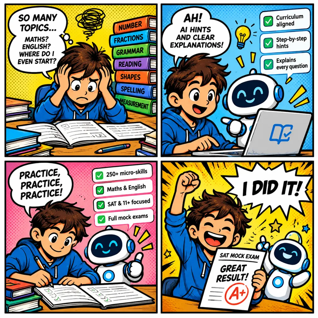 Curriculum aligned and AI assisted practice for SATs
